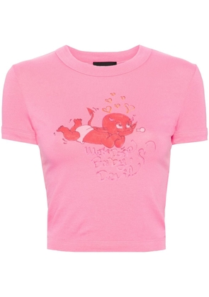 We11done Doodle Monster-print T-shirt - Pink