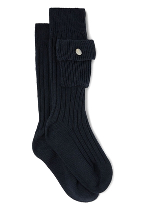 Jil Sander flap-pocket ribbed-knit socks - Blue