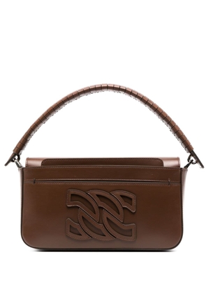Casadei C-Chain leather shoulder bag - Brown