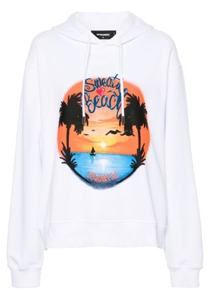 Dsquared2 Cool Fit graphic-print hoodie - White