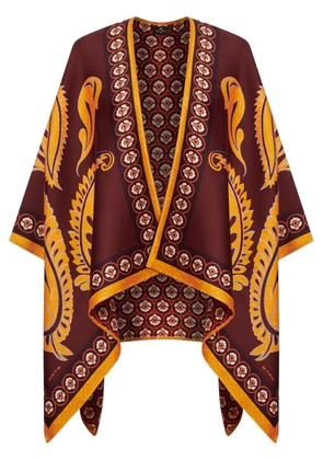 ETRO patterned-jacquard cotton cape - Red