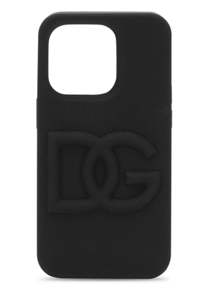 Dolce & Gabbana logo-embossed rubber iPhone 14 Pro case - Black