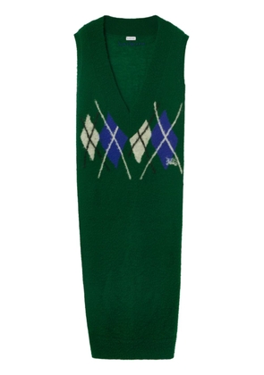 Burberry argyle-intarsia wool maxi dress - Green
