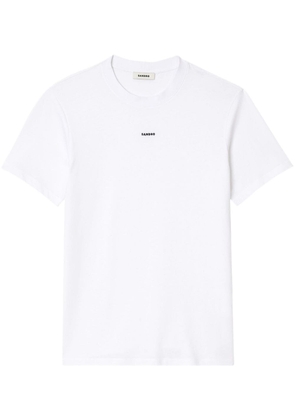 SANDRO logo-embroidered cotton T-shirt - White