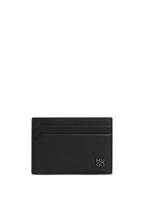 HUGO logo-plaque leather cardholder - Black