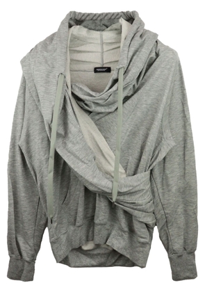 Undercover draped long-sleeve hoodie - Grey