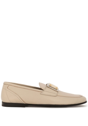 Dolce & Gabbana logo-plaque leather loafers - Neutrals