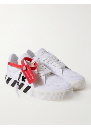 Off-White Kids - Vulcanized Leather-Trimmed Canvas Sneakers - Men - White - IT 28