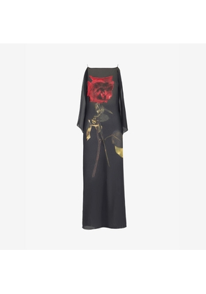 ALEXANDER MCQUEEN - Chiffon Shadow Rose Slip Dress - Item 792443QZAL91000