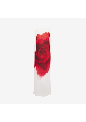 ALEXANDER MCQUEEN - Chiffon Bleeding Rose Slip Dress - Item 792445QZAMP9000