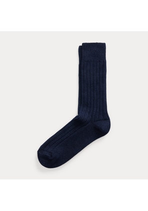 Indigo Stretch Cotton-Blend Socks