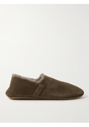 Mr P. - Babouche Shearling-Lined Suede Slippers - Men - Green - UK 7