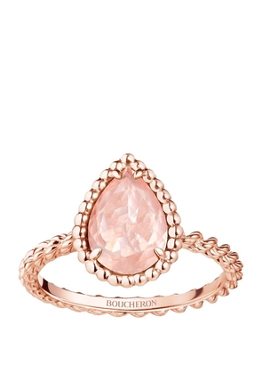 Boucheron Rose Gold And Pink Quartz Serpent Bohème Ring