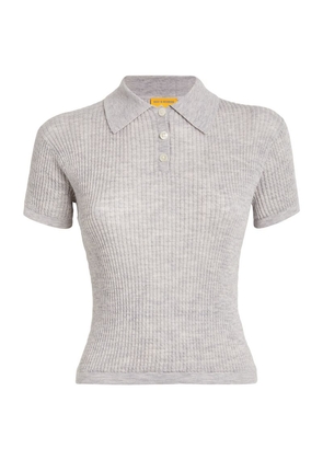 Guest In Residence Cashmere Cropped Polo Shirt