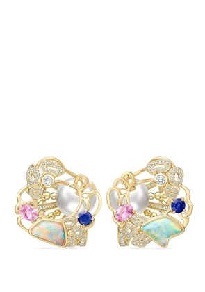 Boodles Yellow Gold, Diamond And Sapphire A Family Journey Barcelona Earrings