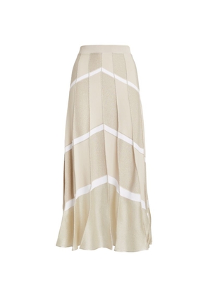 D.Exterior Striped Pleated Skirt