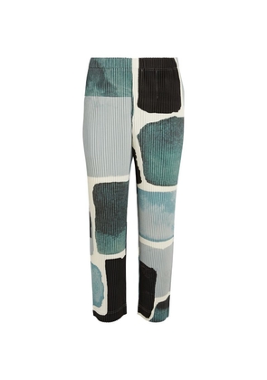 Homme Plissé Issey Miyake Landscape Print Pleated Trousers