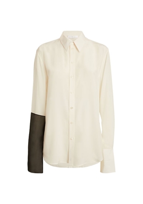 Helmut Lang Silk Contrast-Sleeve Shirt