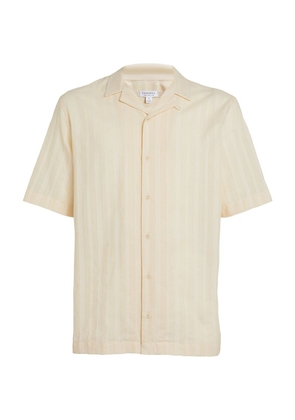 Sunspel Embroidered Stripe Notched-Collar Shirt