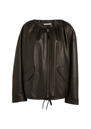 Helmut Lang Leather Ruched Jacket