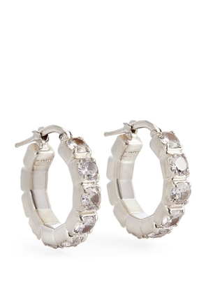 Jil Sander Crystal-Embellished Hoop Earrings