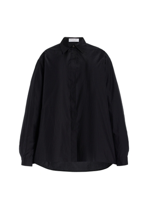 Michael Kors Collection - Boyfriend Oversized Silk-Cotton Shirt - Black - US 6 - Moda Operandi