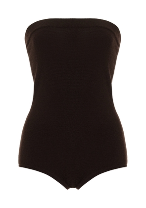 Michael Kors Collection - Strapless Cashmere Bodysuit - Brown - S - Moda Operandi