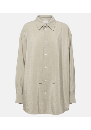 Lemaire Tie-detail silk-blend shirt