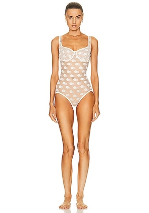 ERES Gala Bodysuit in Percale - Cream. Size 34C (also in 32C, 36C).