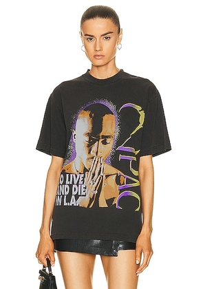 SIXTHREESEVEN 2pac To Live and Die in LA T-shirt in Washed Black - Black. Size M (also in S, XS).
