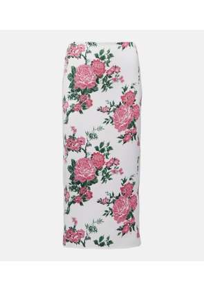 Carolina Herrera Floral silk-blend pencil skirt