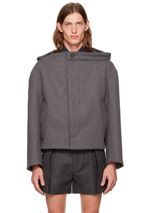 T/SEHNE SSENSE Exclusive Gray Boat Neck Jacket