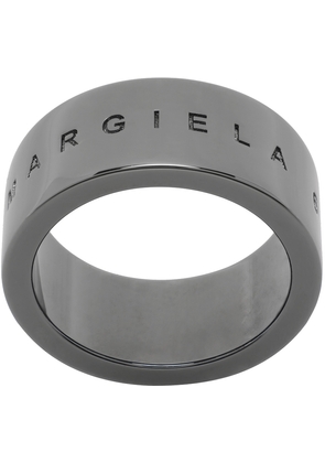 MM6 Maison Margiela Gunmetal Engraved Ring