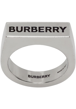 Burberry Silver Logo Engraved Ring