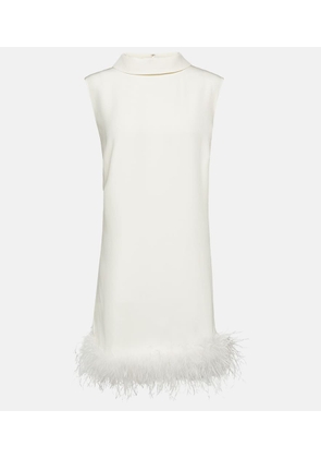 Rixo Bridal Candice feather-trimmed silk minidress