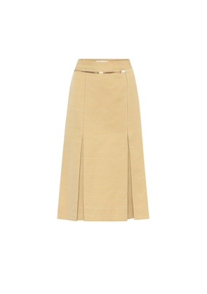 Victoria Beckham Belted linen and cotton midi skirt