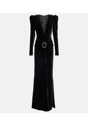 Alessandra Rich Embellished velvet gown