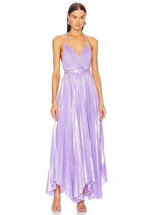 Alice + Olivia Arista Sleeveless Pleated Maxi Dress in Lavender. Size 2.