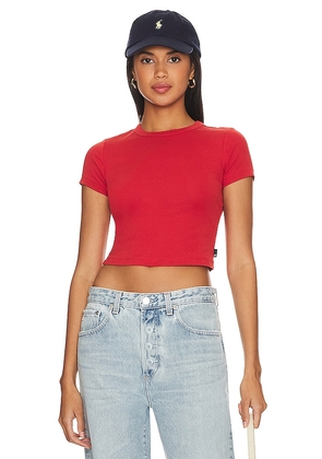 AG Jeans X Emrata Emily Crew Tee in Red. Size XS.
