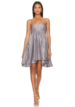 Azeeza Rachel Mini Dress in Grey. Size L, S, XS.