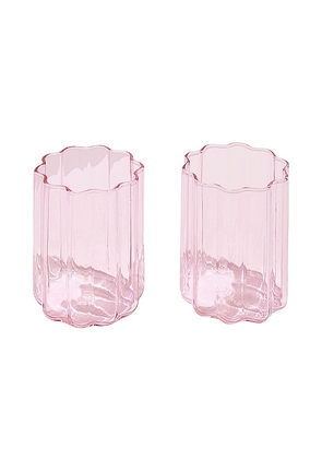 Fazeek Wave Glass Set Of 2 in Pink.