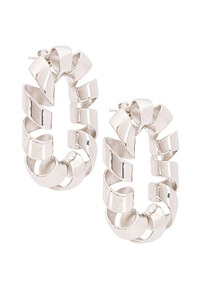 RABANNE XL Link Twist Earrings in Silver - Metallic Silver. Size all.
