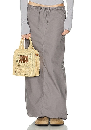 Helsa Workwear Drawcord Maxi Skirt in Dark Grey - Grey. Size L (also in M, S, XL, XS, XXS).