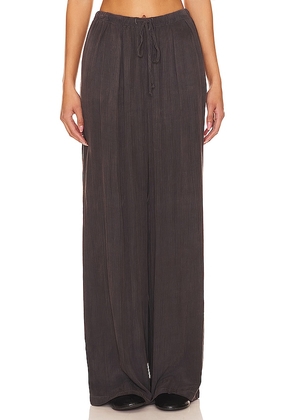 Bella Dahl Easy Pleated Wide Leg Pant in Charcoal. Size L, S, XS.