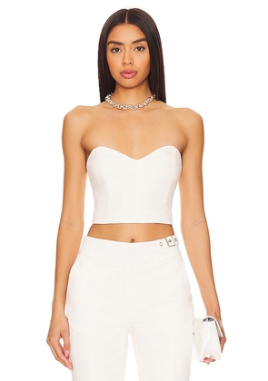 Camila Coelho Theresa Corset Top in Ivory. Size L, S, XL, XS.