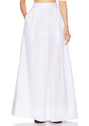 Helsa Poplin Maxi Skirt in White. Size M, S, XL, XS, XXS.