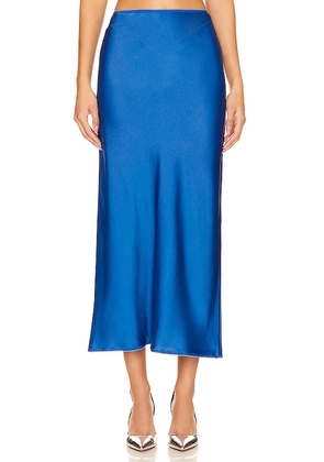 Anna October Rowena Midi Skirt in Blue. Size S, XL, XS.