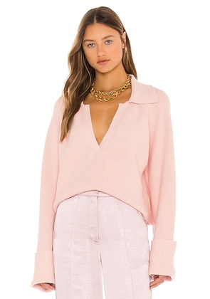 L'Academie Harvey Pullover in Pink. Size L, XS.