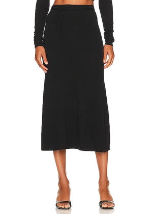 LPA Caliana Tie Midi Skirt in Black. Size S.