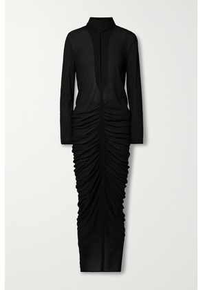 Givenchy - Cutout Ruched Stretch-crepe Turtleneck Gown - Black - FR34,FR36,FR38,FR40,FR44